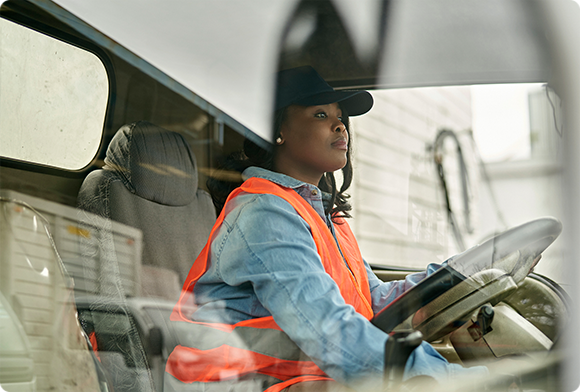 Truck driver at a loading dock