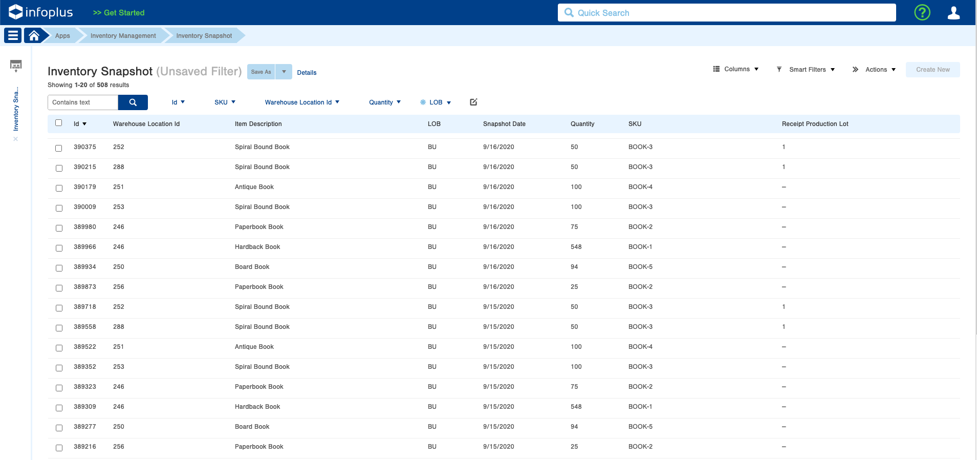 Overview of Inventory Snapshot table